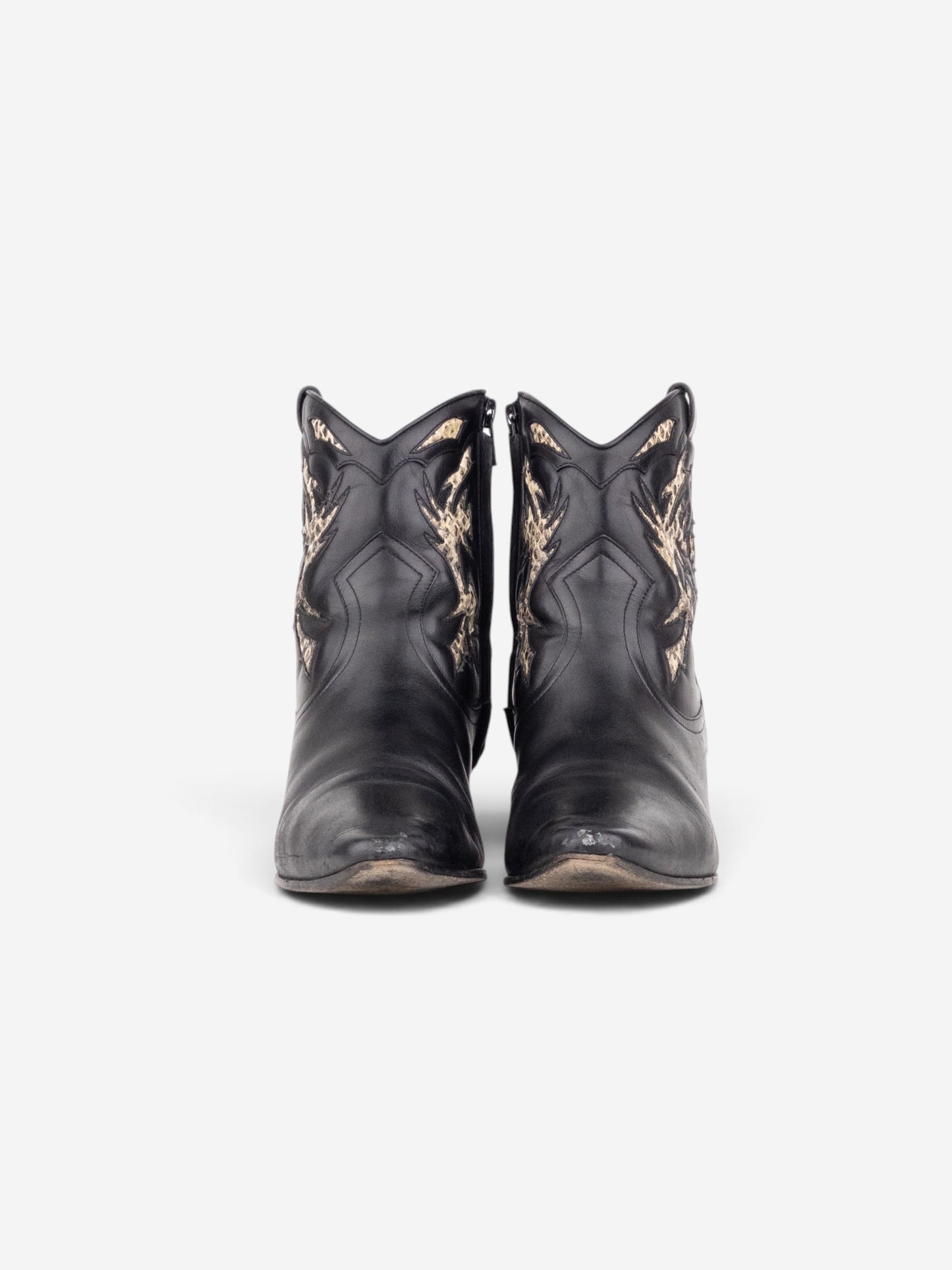 Saint Laurent by Anthony Vaccarello SS17 Python Western Cowboy Ankle Boots – back view