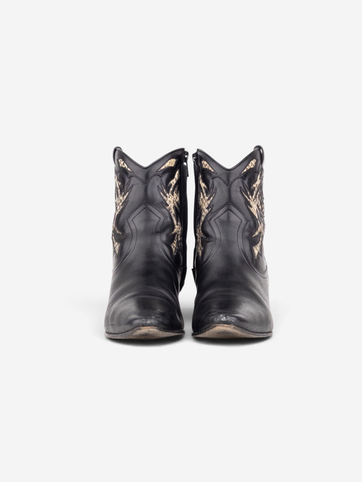 Saint Laurent by Anthony Vaccarello SS17 Python Western Cowboy Ankle Boots – back view