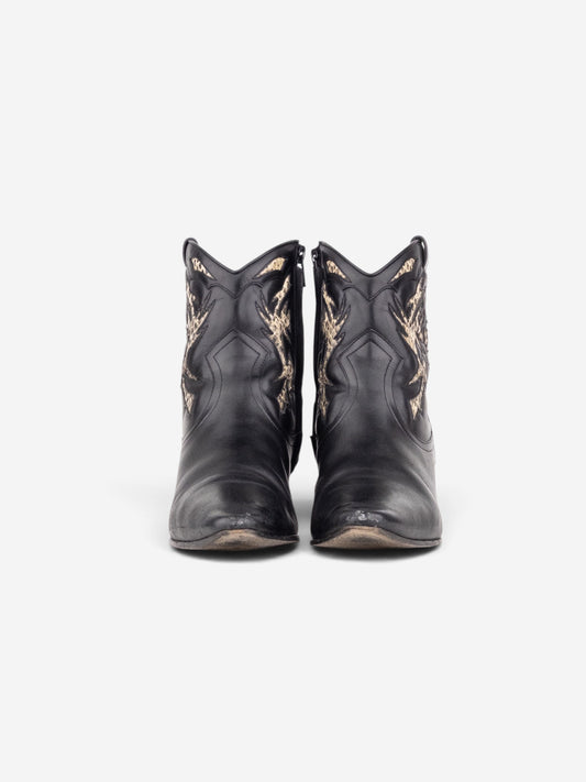 Saint Laurent by Anthony Vaccarello SS17 Python Western Cowboy Ankle Boots – back view
