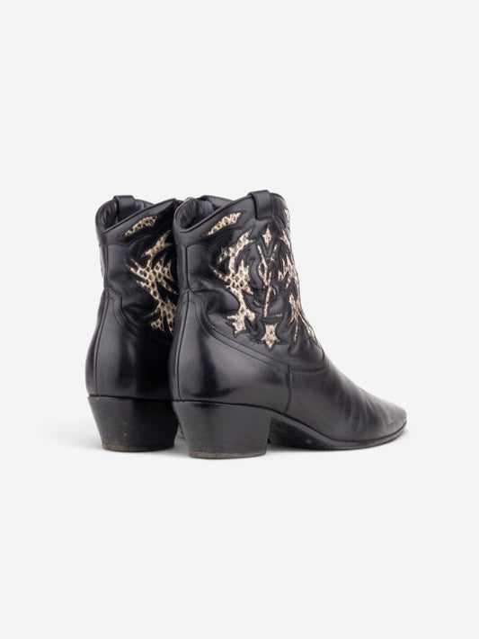 Saint Laurent by Anthony Vaccarello SS17 Python Western Cowboy Ankle Boots – side view