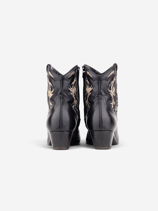Saint Laurent by Anthony Vaccarello SS17 Python Western Cowboy Ankle Boots – side view