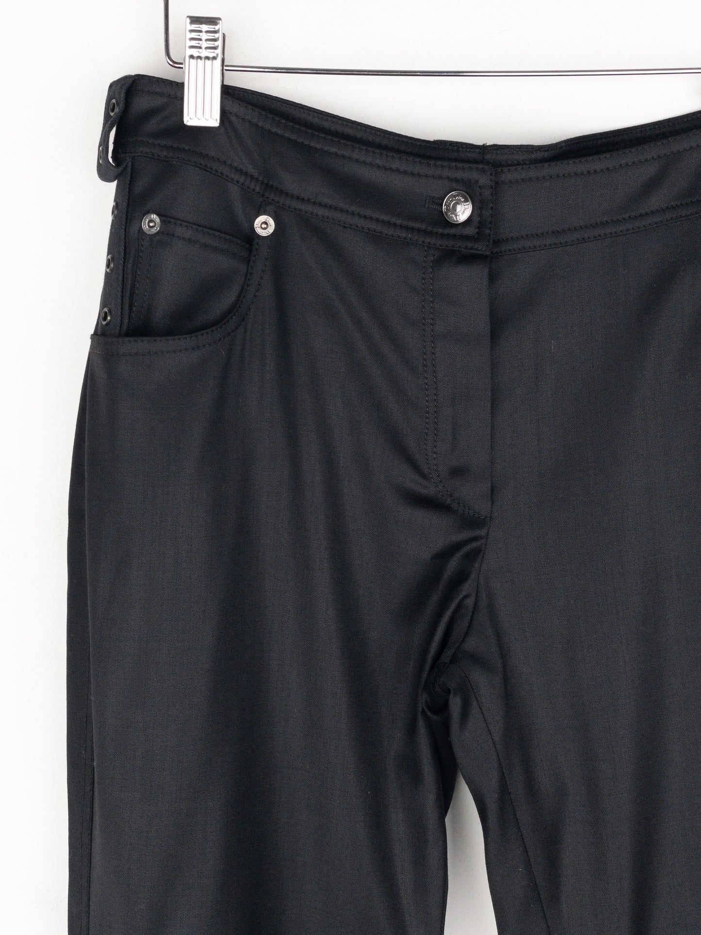 Dior by Galliano SS03 Coated Bootcut Bondage Biker Pants