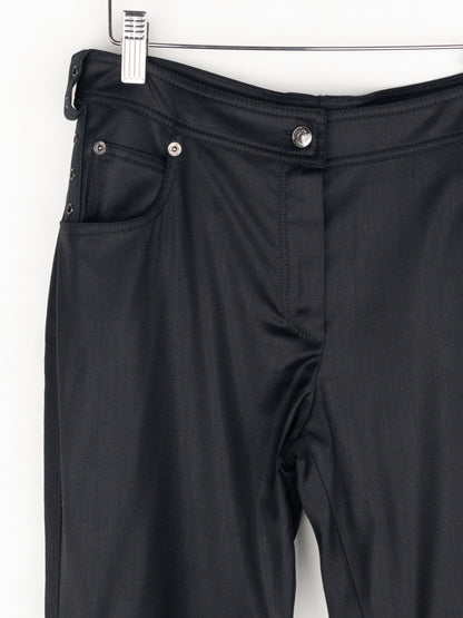 Dior by Galliano SS03 Coated Bootcut Bondage Biker Pants