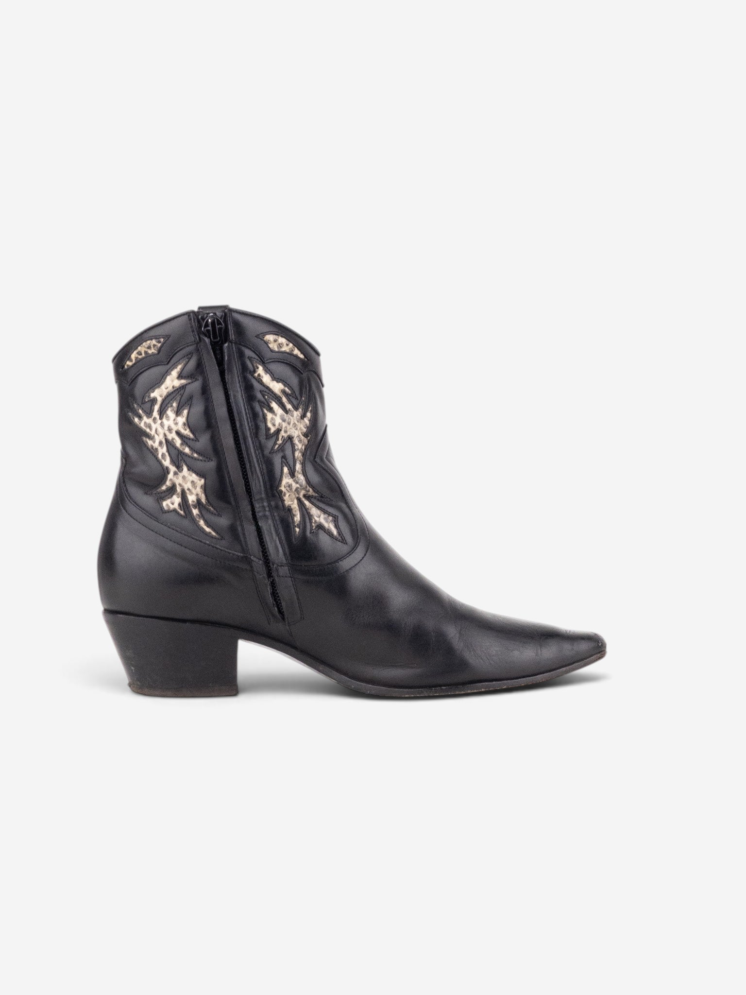 Saint Laurent by Anthony Vaccarello SS17 Python Western Cowboy Ankle Boots – side view