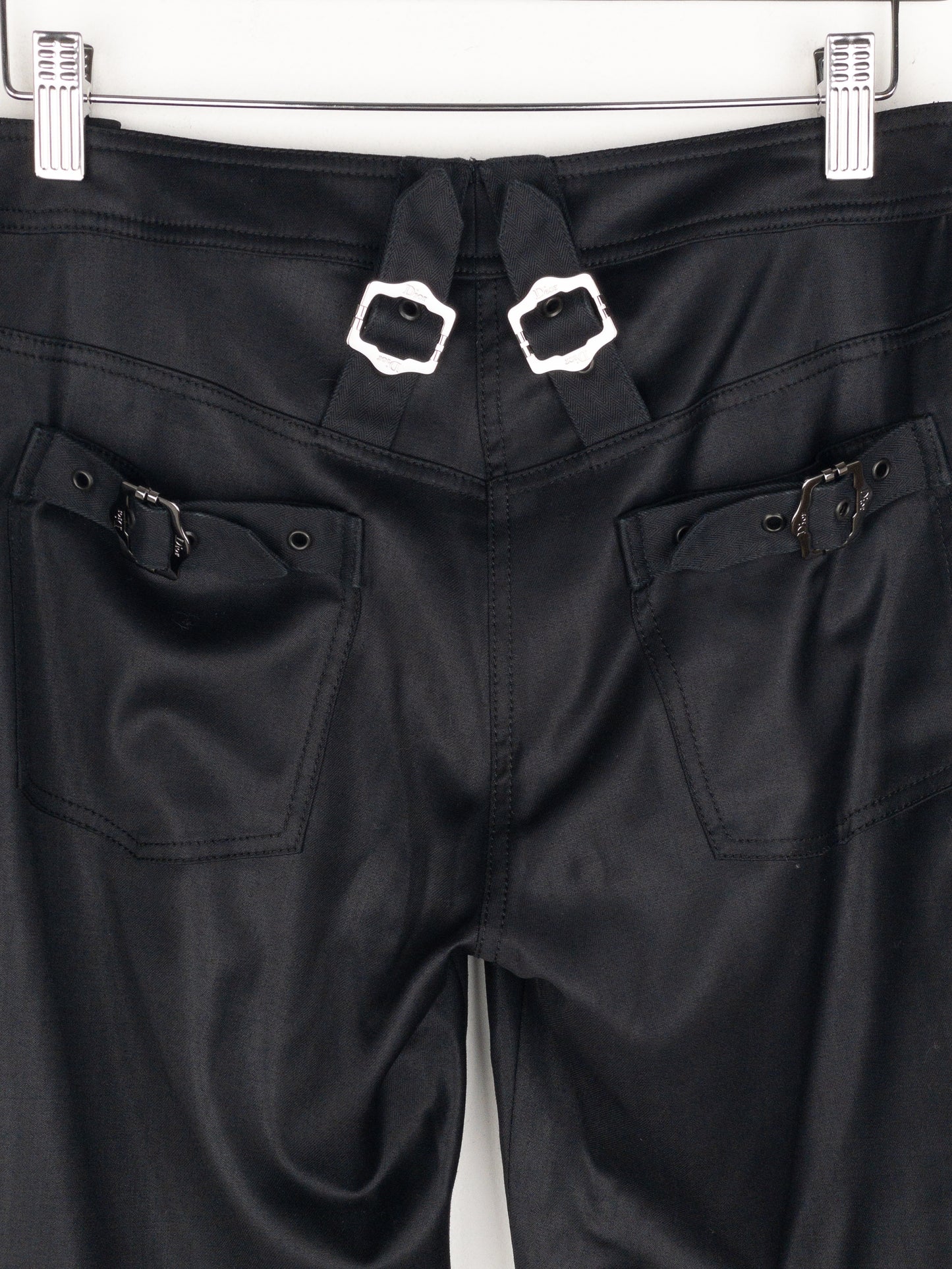 Dior by Galliano SS03 Coated Bootcut Bondage Biker Pants