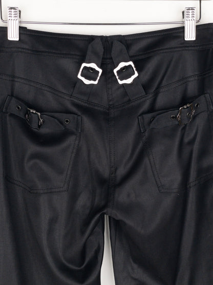 Dior by Galliano SS03 Coated Bootcut Bondage Biker Pants