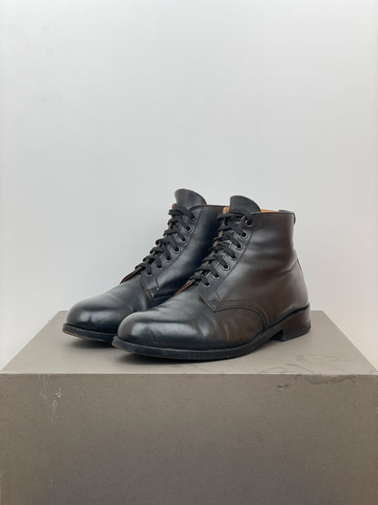 Helmut Lang 1990s Leather Combat Ankle Boots