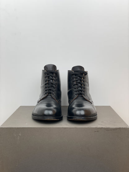 Helmut Lang 1990s Leather Combat Ankle Boots