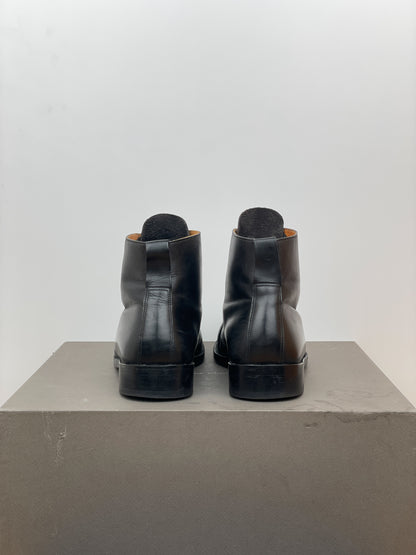Helmut Lang 1990s Leather Combat Ankle Boots