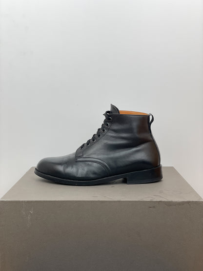 Helmut Lang 1990s Leather Combat Ankle Boots