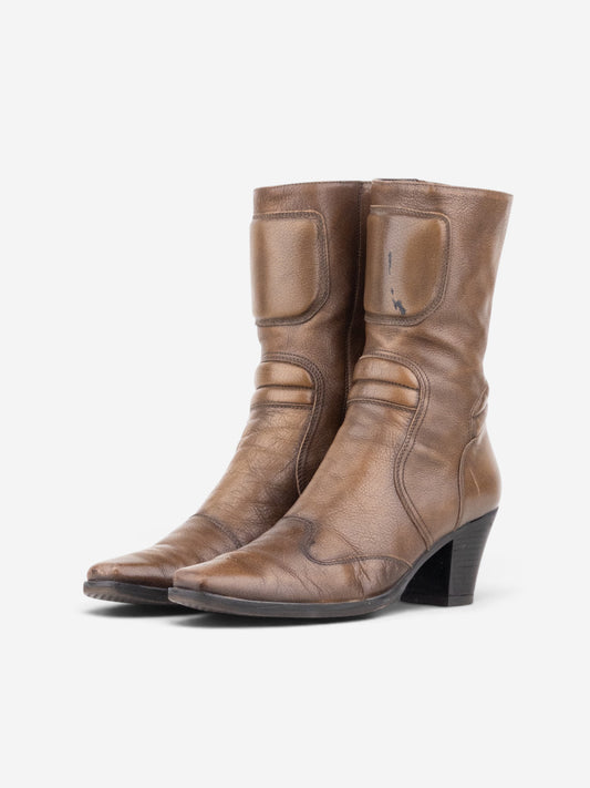 Miu Miu AW99 Western Biker Moto Boots – front view