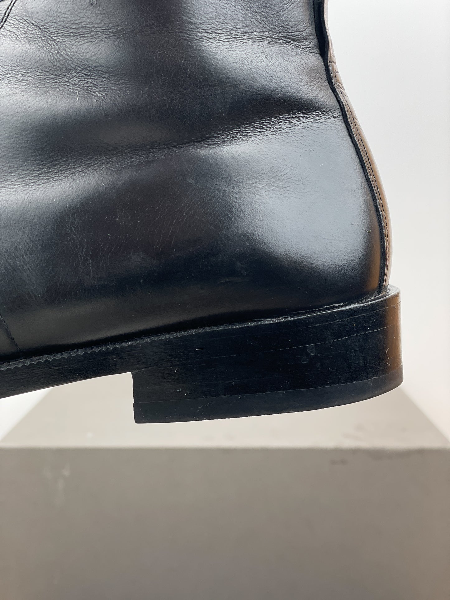 Helmut Lang 1990s Leather Combat Ankle Boots