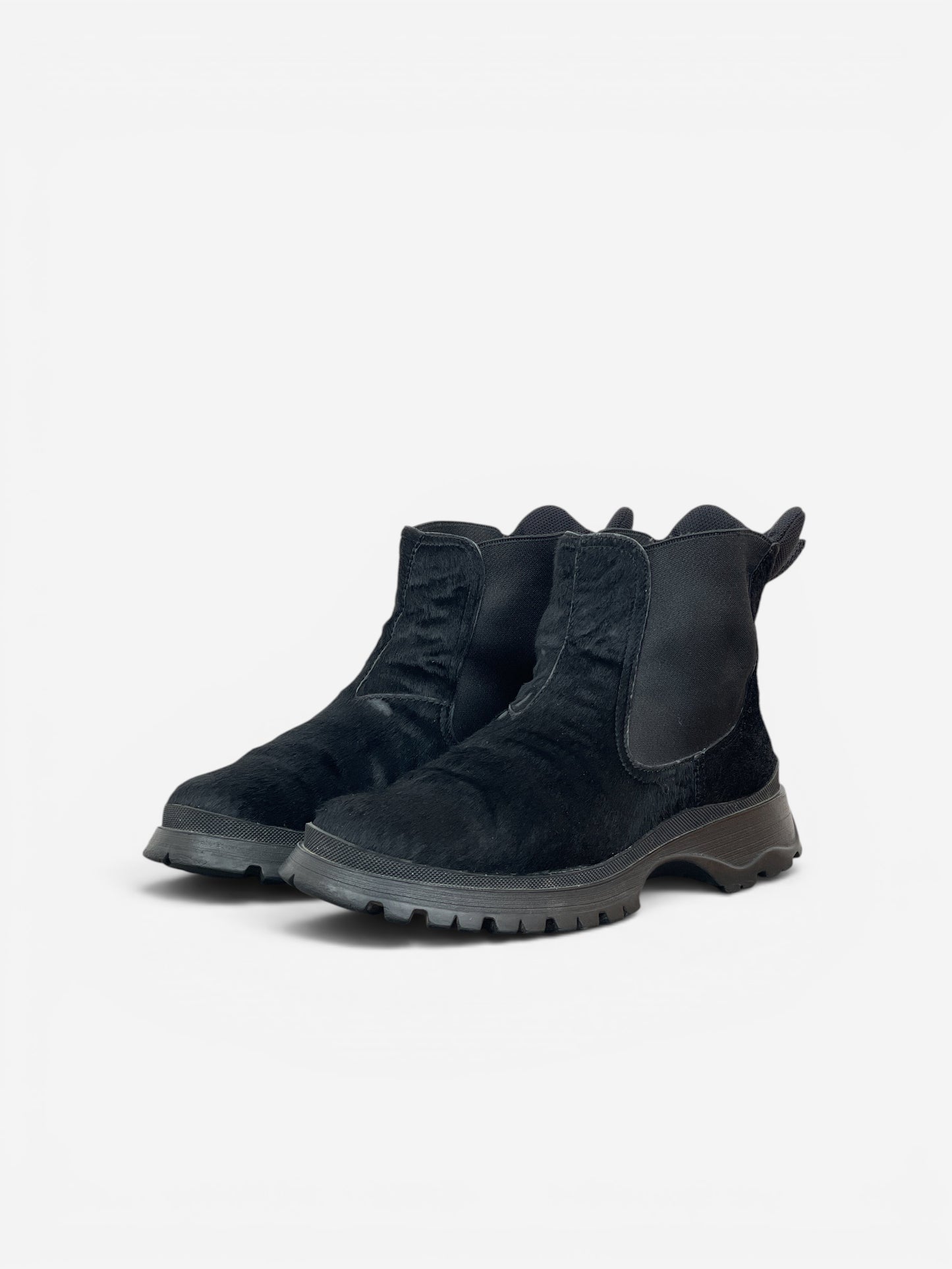 Prada AW99 Brixxen Pony Hair Chelsea Boots