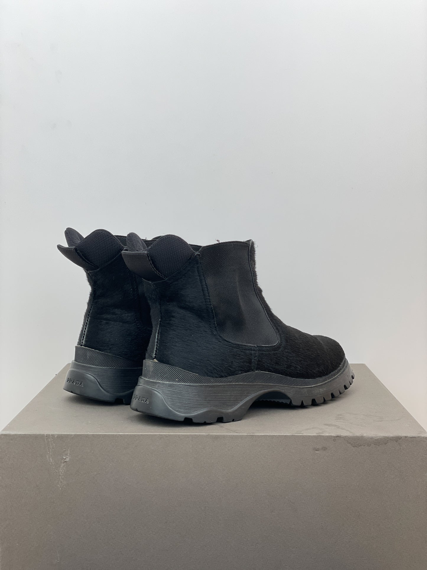 Prada AW99 Brixxen Pony Hair Chelsea Boots