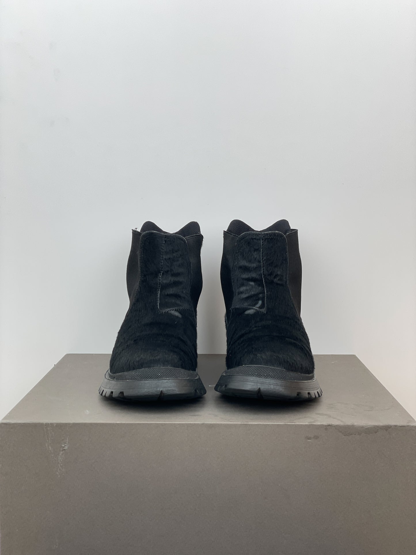 Prada AW99 Brixxen Pony Hair Chelsea Boots