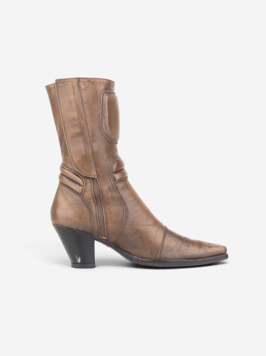 Miu Miu AW99 Western Biker Moto Boots – side view