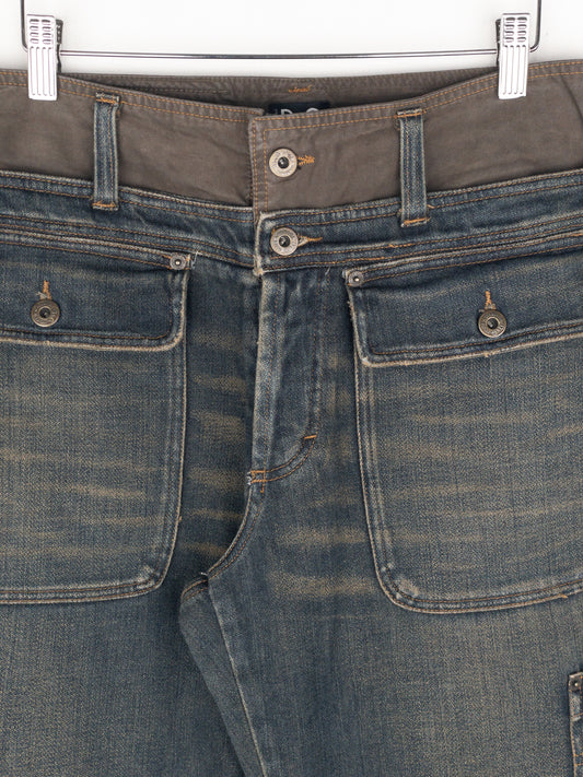 Dolce & Gabbana AW03 Double Waist Denim Cargo Pants – photo 3