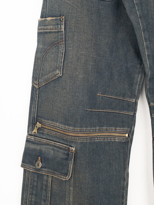 Dolce & Gabbana AW03 Double Waist Denim Cargo Pants – photo 4