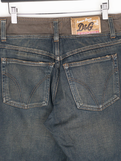 Dolce & Gabbana AW03 Double Waist Denim Cargo Pants