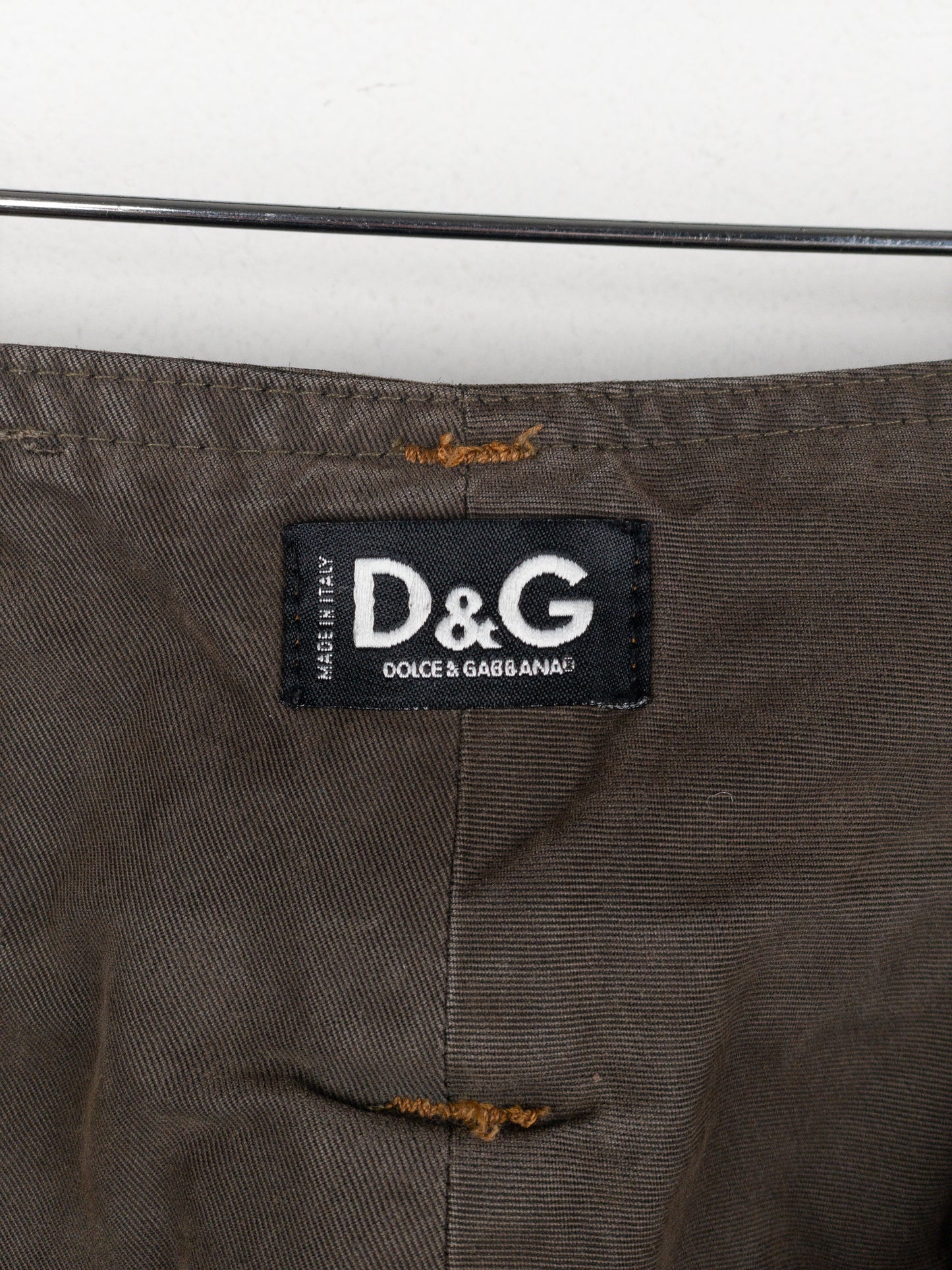 Dolce & Gabbana AW03 Double Waist Denim Cargo Pants
