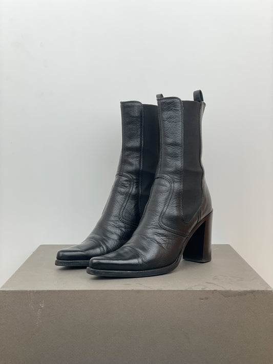 Miu Miu 2000s Western Ankle Heel Boots