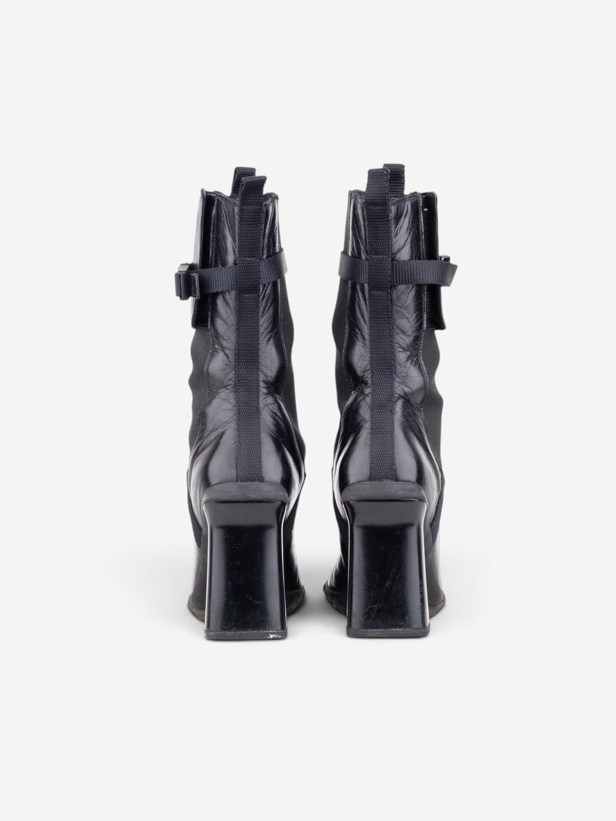 Miu Miu AW99 Square Toe ‘Bubble Sole’ Chelsea Heel Boots – side view