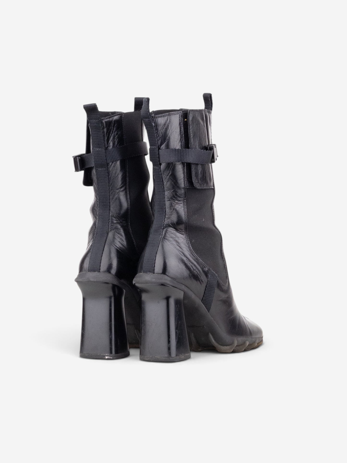 Miu Miu AW99 Square Toe ‘Bubble Sole’ Chelsea Heel Boots – side view