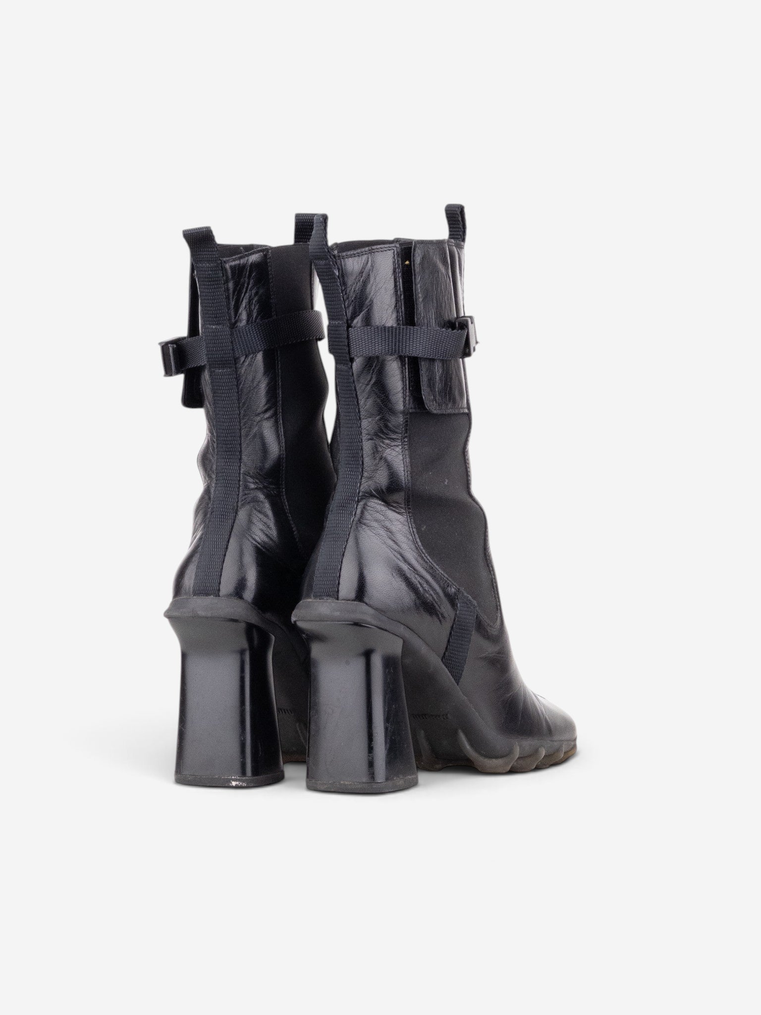 Miu Miu AW99 Square Toe ‘Bubble Sole’ Chelsea Heel Boots – side view