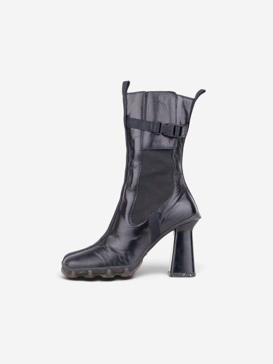 Miu Miu AW99 Square Toe ‘Bubble Sole’ Chelsea Heel Boots – side view