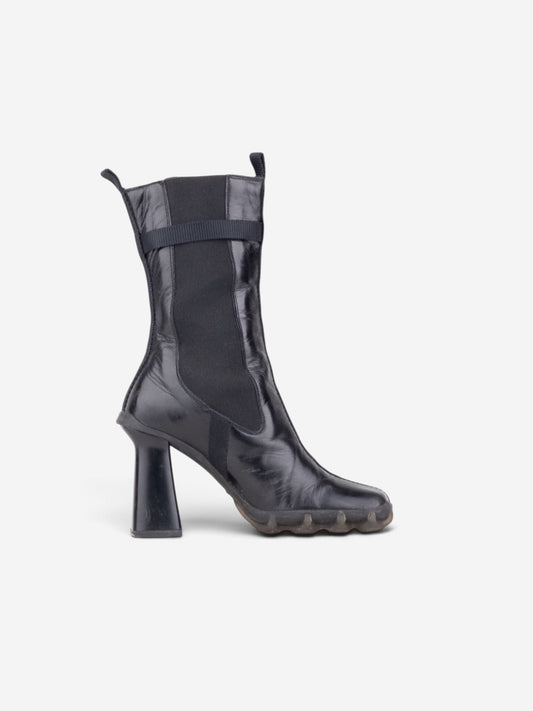 Miu Miu AW99 Square Toe ‘Bubble Sole’ Chelsea Heel Boots – side view