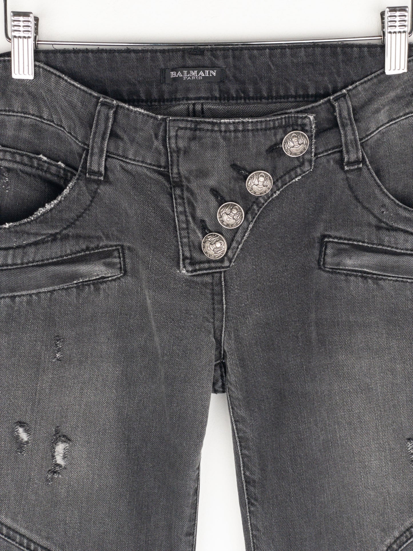 Balmain by Decarnin AW10 Flared Napoleon Biker Denim Jeans
