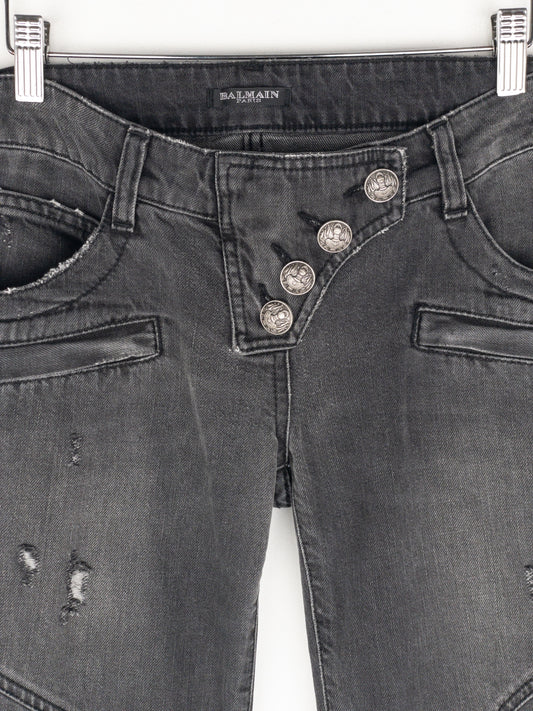 Balmain by Decarnin AW10 Flared Napoleon Biker Denim Jeans – photo 3