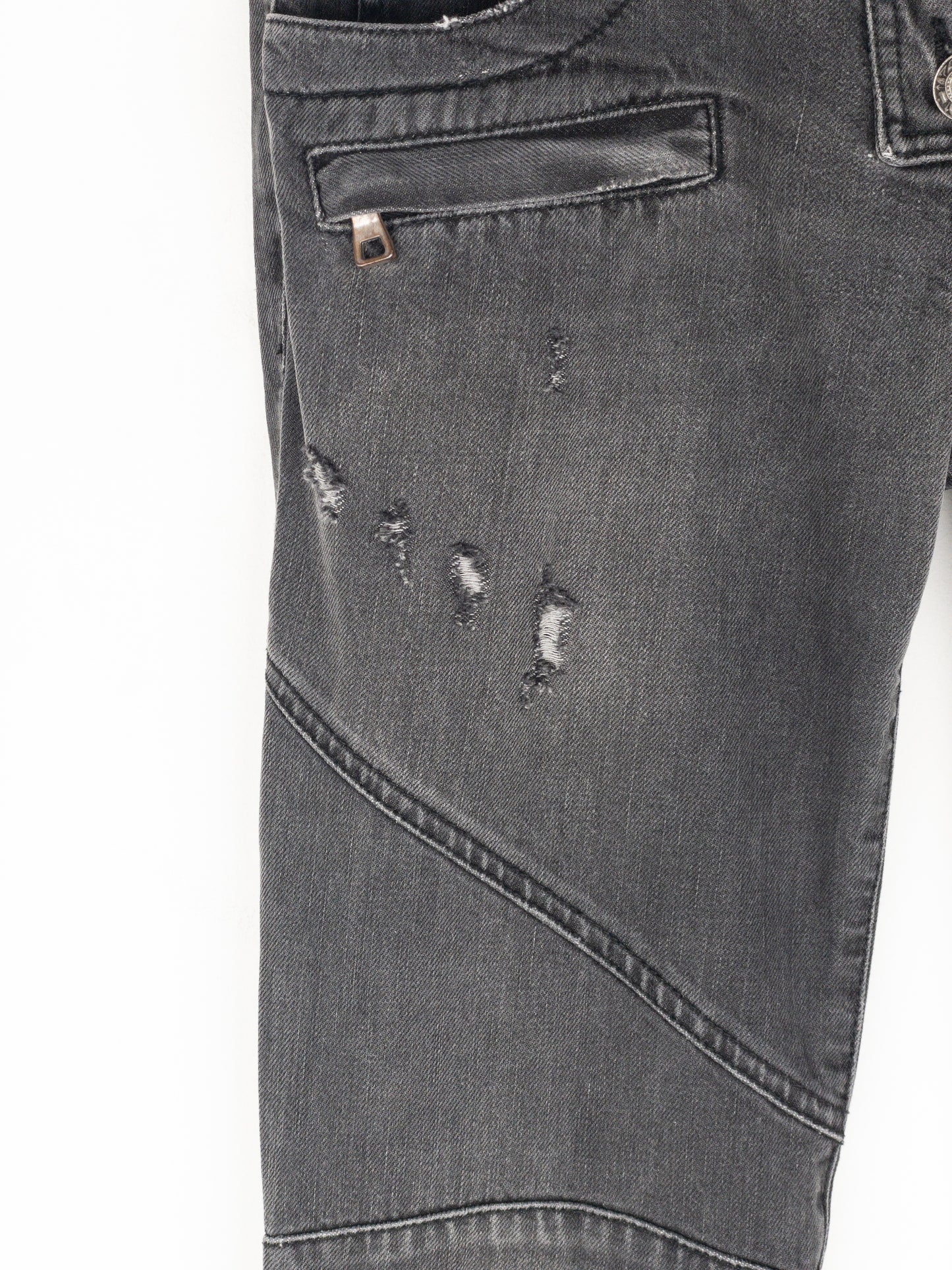 Balmain by Decarnin AW10 Flared Napoleon Biker Denim Jeans
