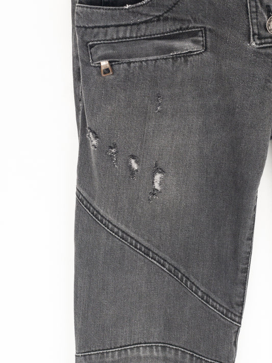 Balmain by Decarnin AW10 Flared Napoleon Biker Denim Jeans – photo 4