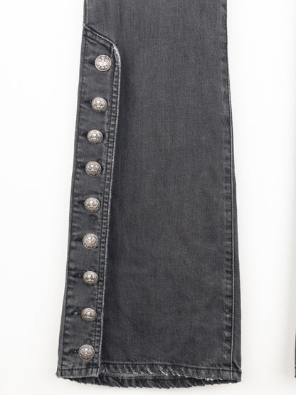 Balmain by Decarnin AW10 Flared Napoleon Biker Denim Jeans
