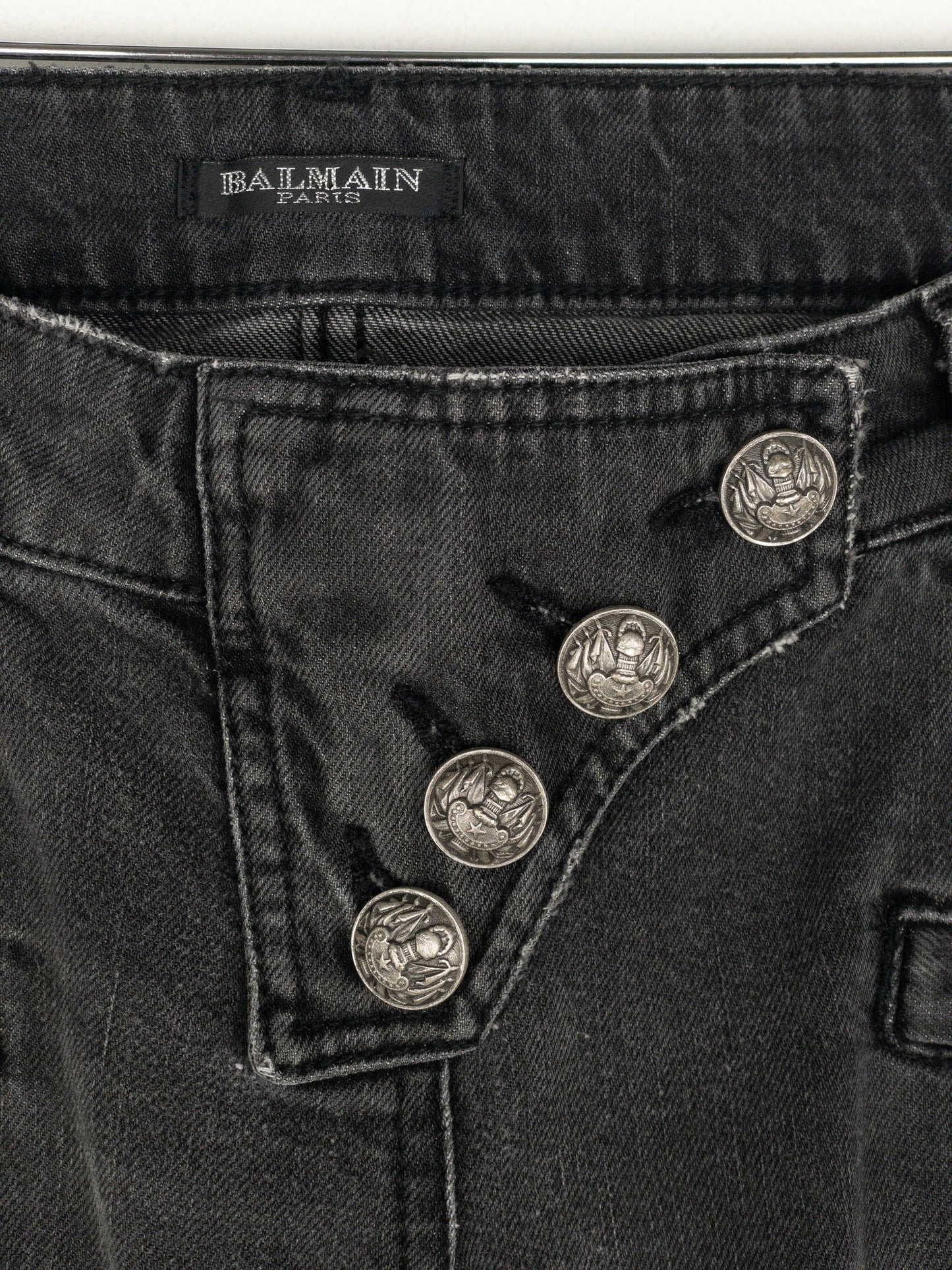Balmain by Decarnin AW10 Flared Napoleon Biker Denim Jeans