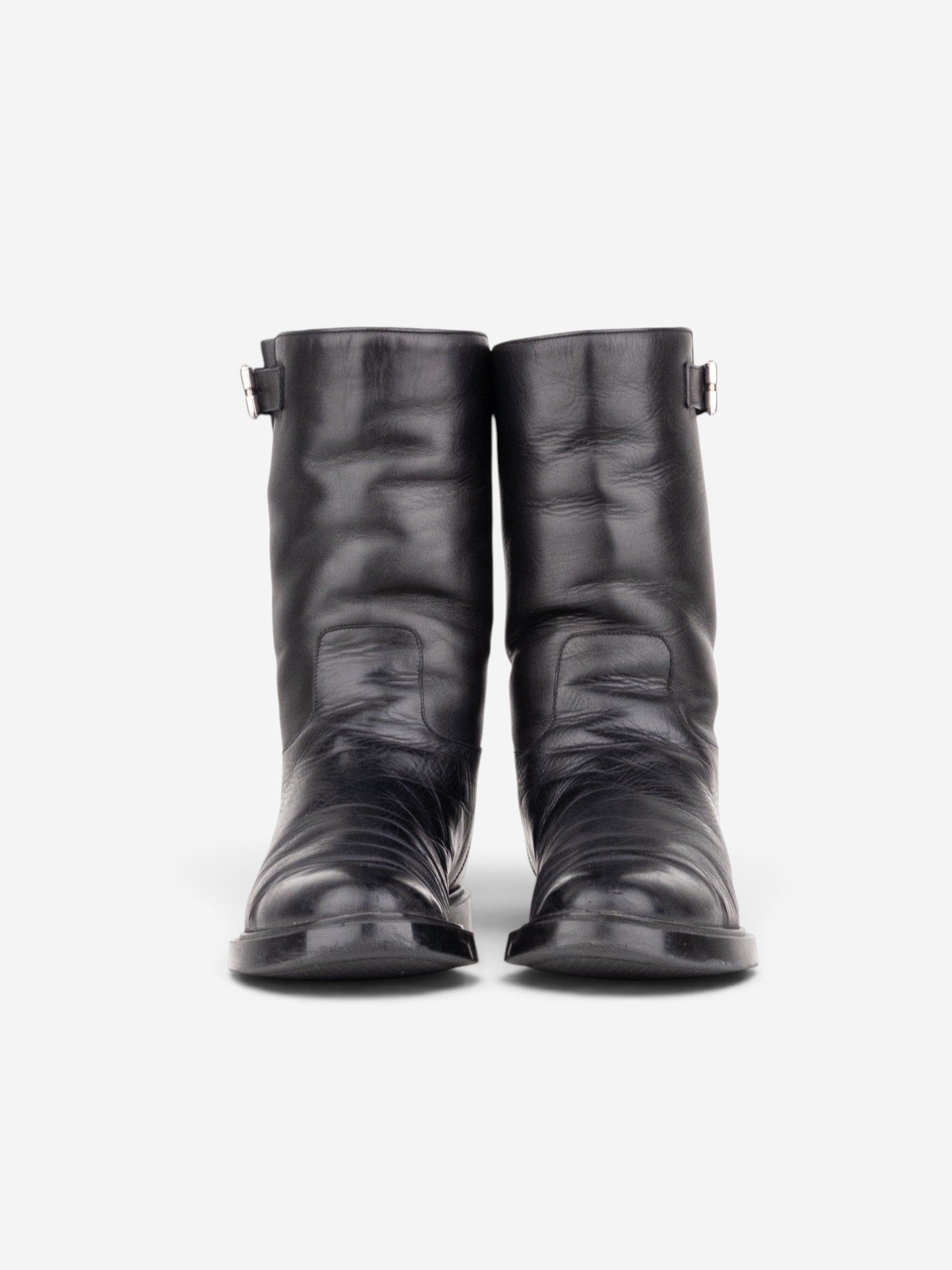Gucci by Tom Ford 2000s Fur-Lined Biker Boots – back view