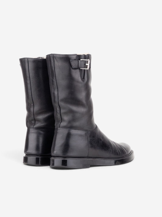 Gucci by Tom Ford 2000s Fur-Lined Biker Boots – side view