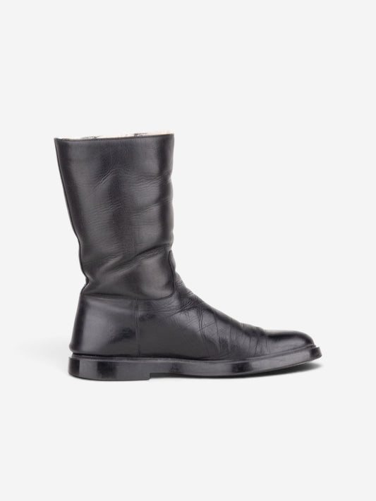 Gucci by Tom Ford 2000s Fur-Lined Biker Boots – side view