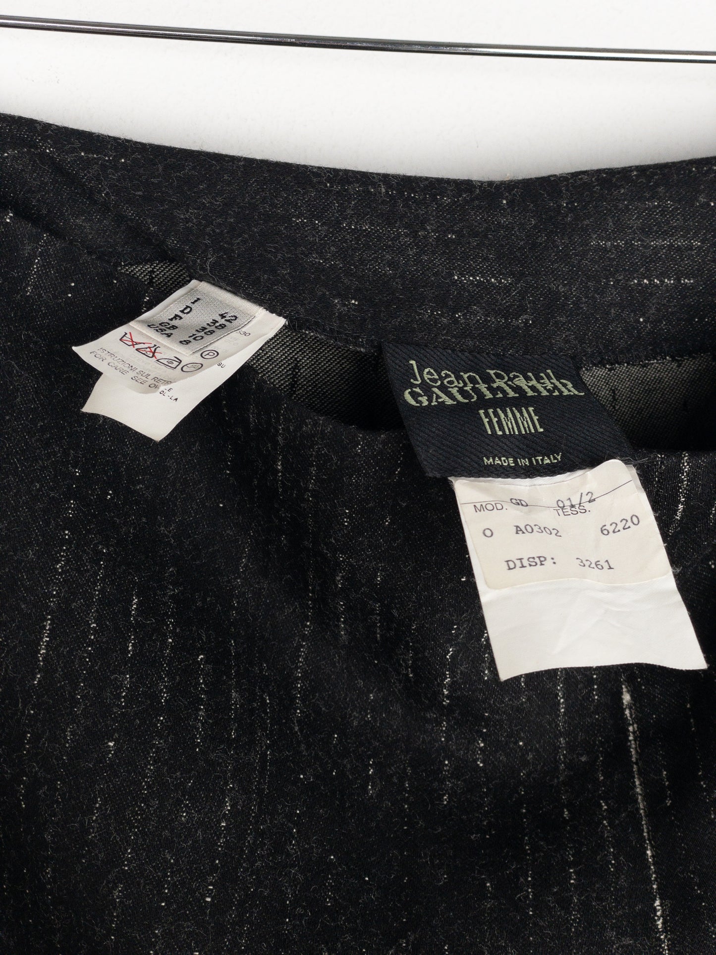 Jean Paul Gaultier AW92 Pinstripe Face Print Dress Pants