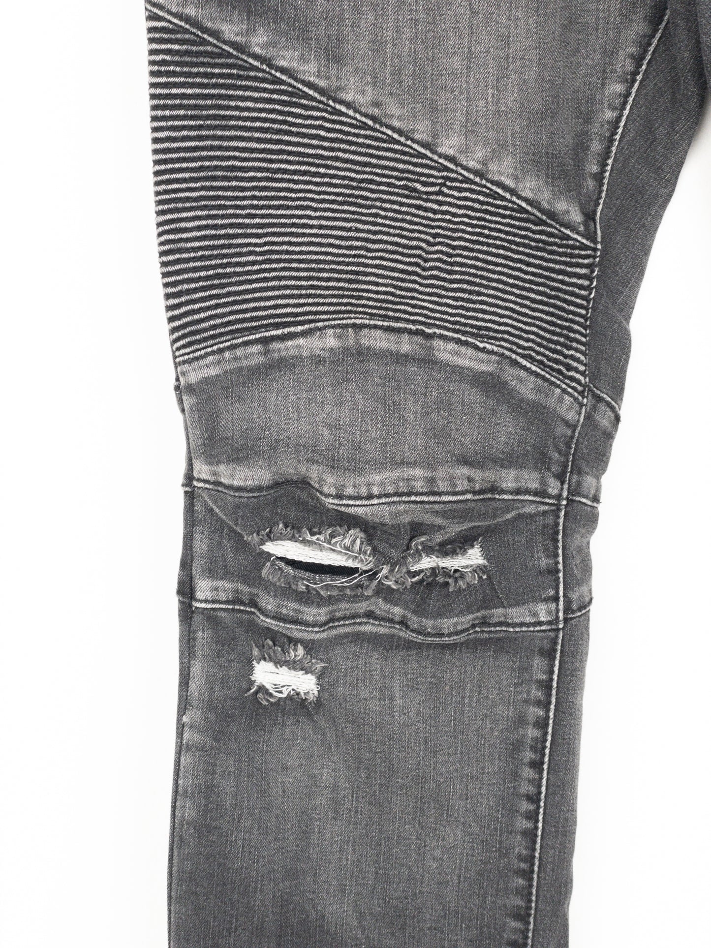 Balmain Distressed Biker Denim Jeans