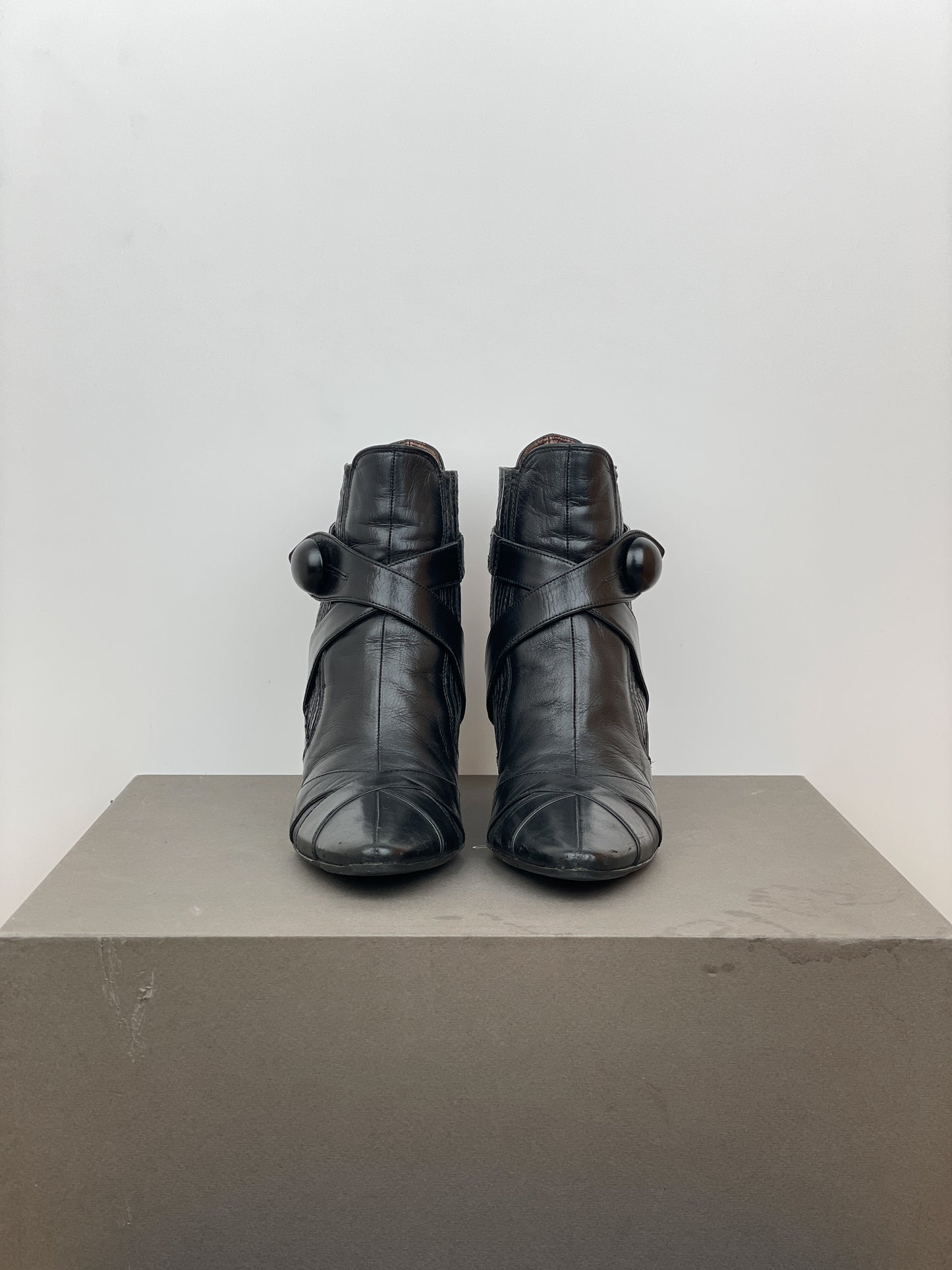 Miu Miu 2000s Biker Ankle Kitten Heel Boots