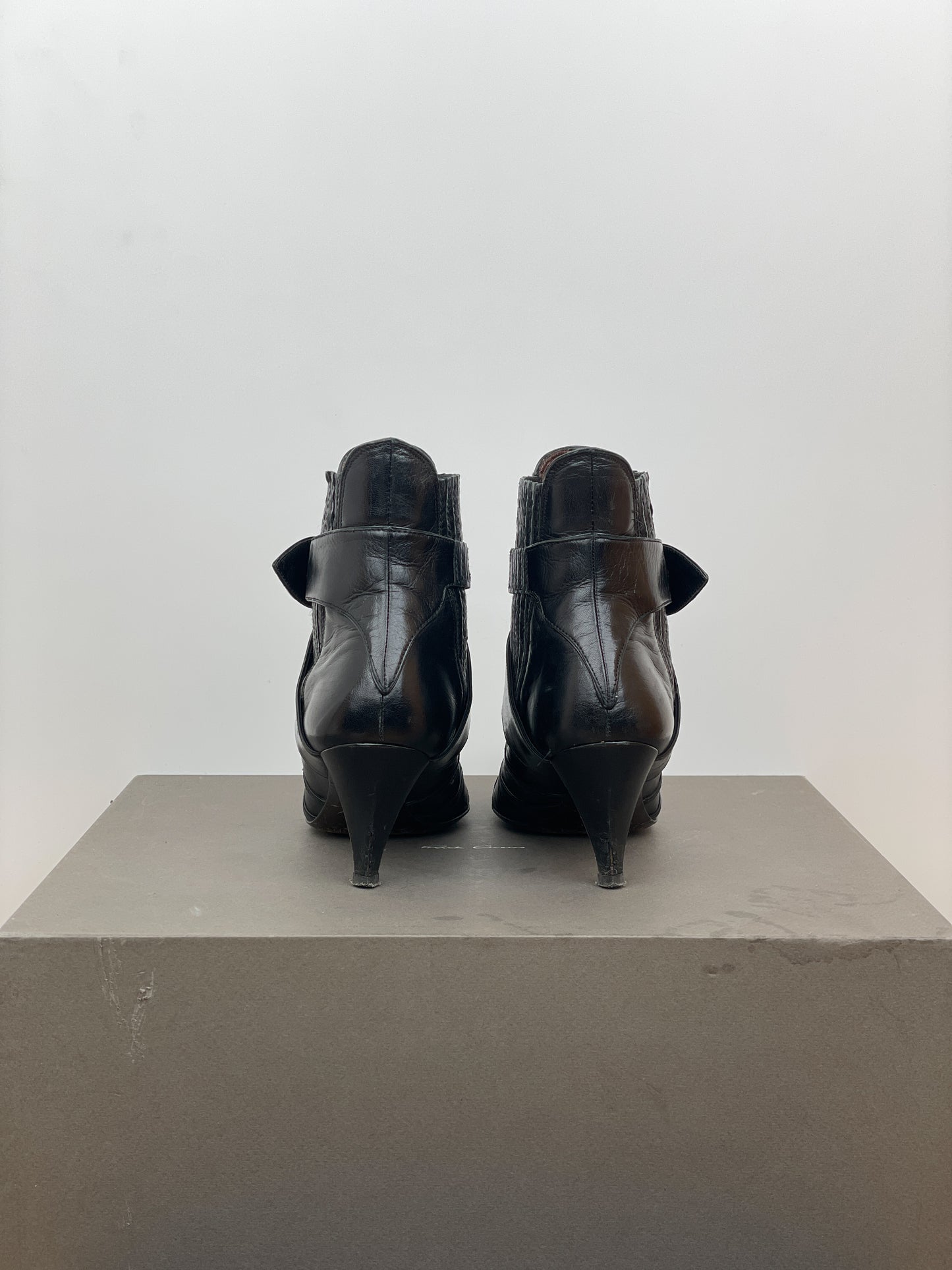 Miu Miu 2000s Biker Ankle Kitten Heel Boots