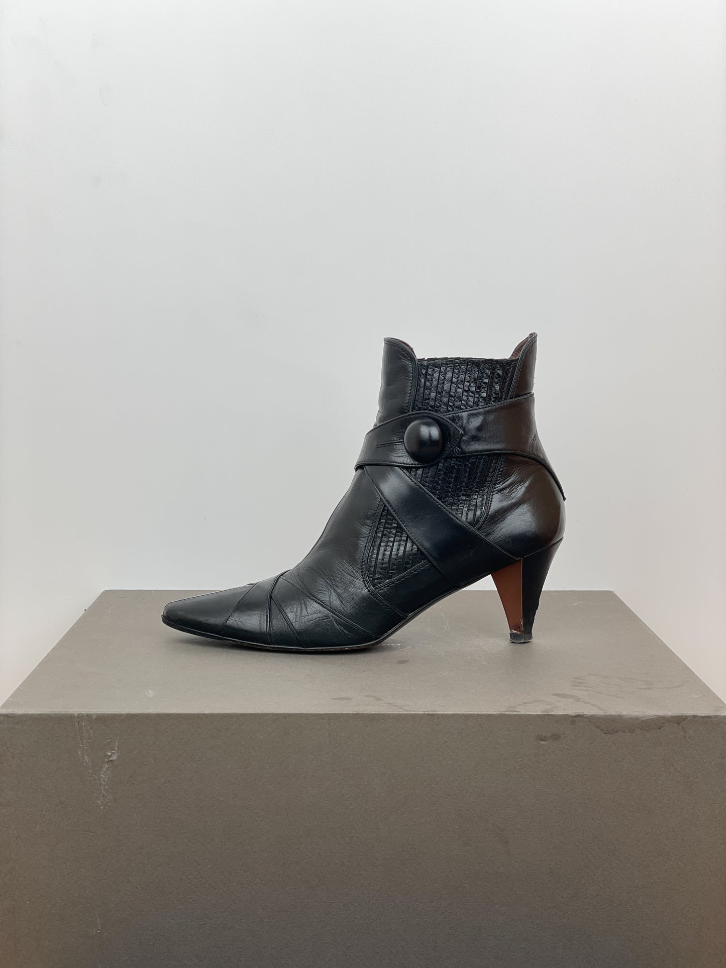 Miu Miu 2000s Biker Ankle Kitten Heel Boots