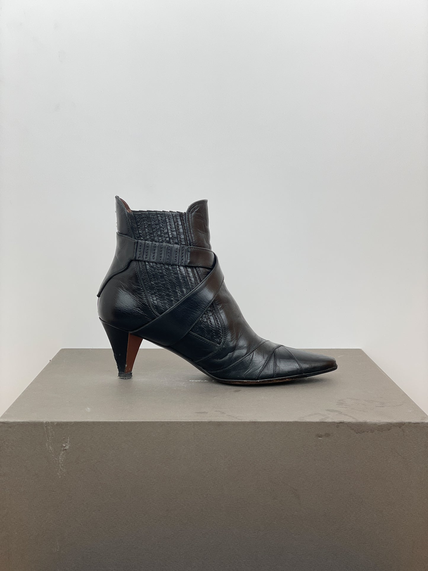 Miu Miu 2000s Biker Ankle Kitten Heel Boots