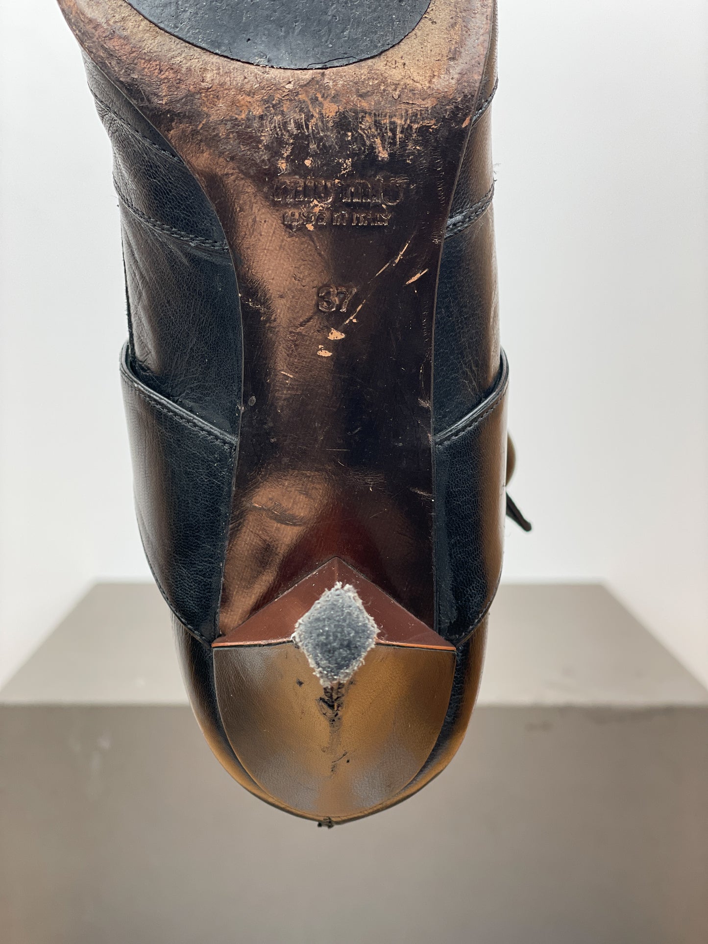 Miu Miu 2000s Biker Ankle Kitten Heel Boots