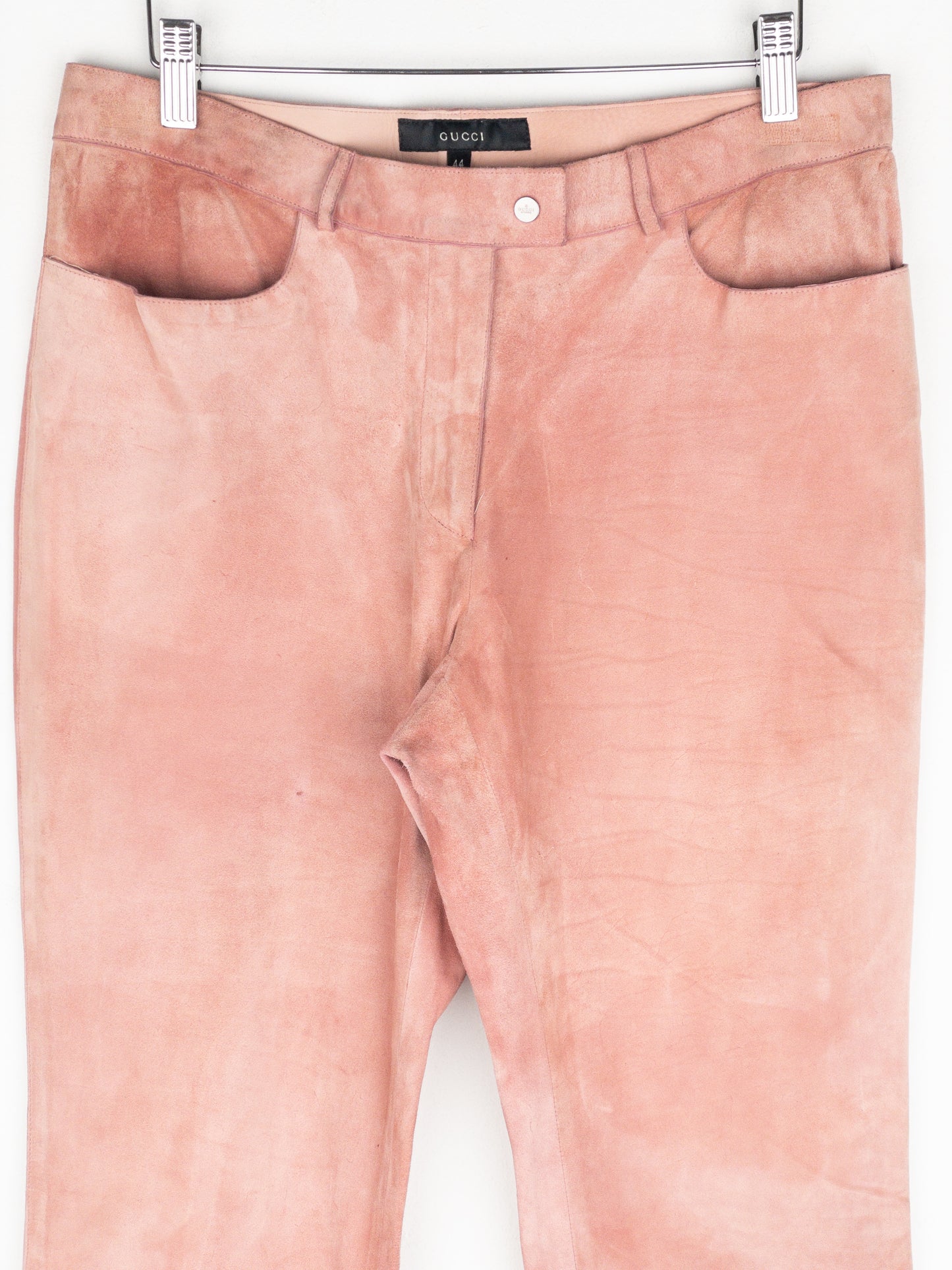 Gucci by Tom Ford 1990s Suede Leather Flared Bootcut Pants
