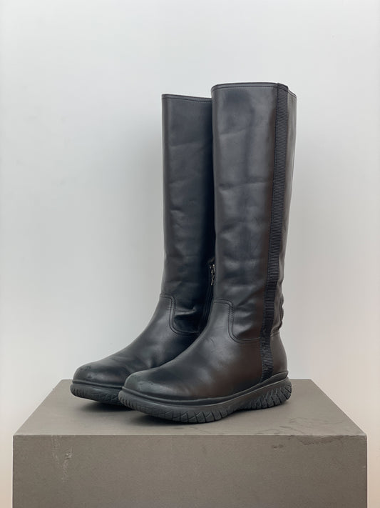 Prada AW99 Knee-High Square Toe Vibram Biker Boots