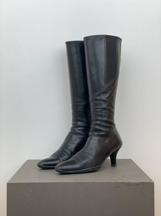 Prada 2000s Knee-High Sports Kitten Heel Boots