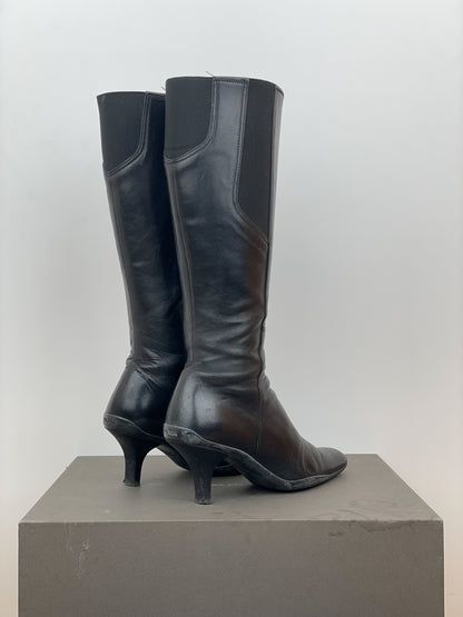 Prada 2000s Knee-High Sports Kitten Heel Boots